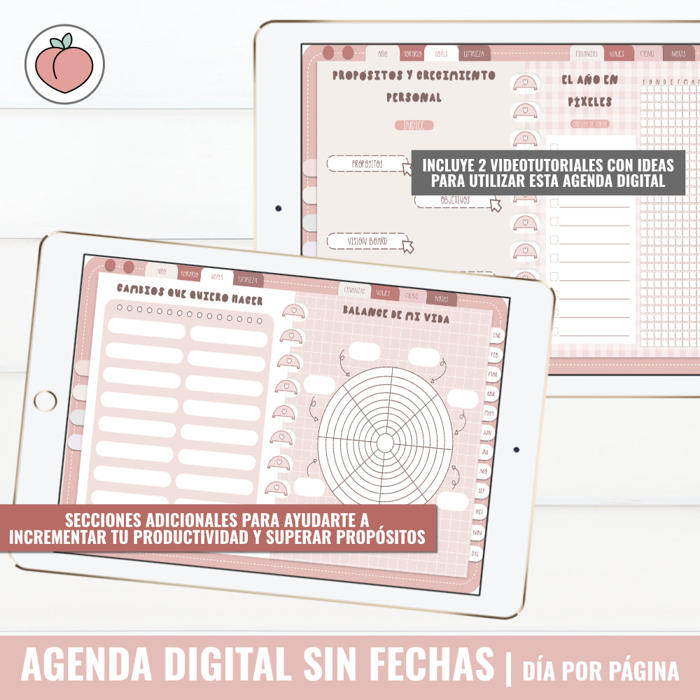DIGITAL PLANNER UNDATED | DAY PER PAGE - Spanish version