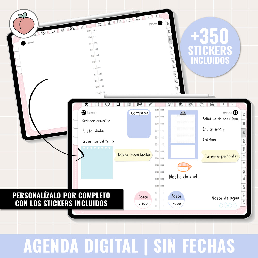 DIGITAL PLANNER UNDATED | DAY PER PAGE - Spanish version