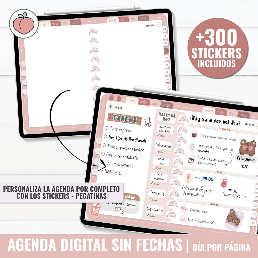 DIGITAL PLANNER UNDATED | DAY PER PAGE - Spanish version