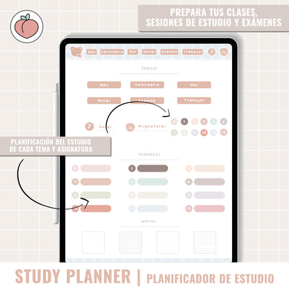STUDY DIGITAL PLANNER UNDATED | Spanish version