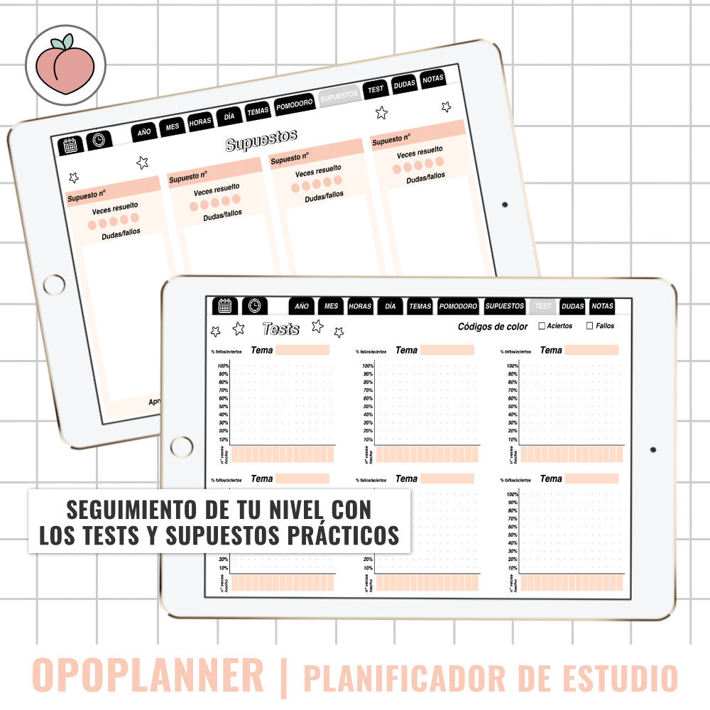 PLANIFICADOR DE ESTUDIO SIN FECHAS | OPOSICIONES, ESTUDIANTES, MAESTRÍA, UNIVERSIDAD