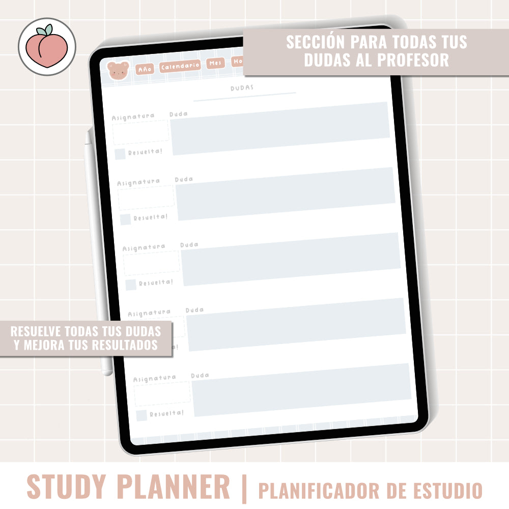 STUDY DIGITAL PLANNER UNDATED | Spanish version