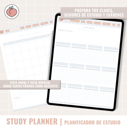 STUDY DIGITAL PLANNER UNDATED | Spanish version