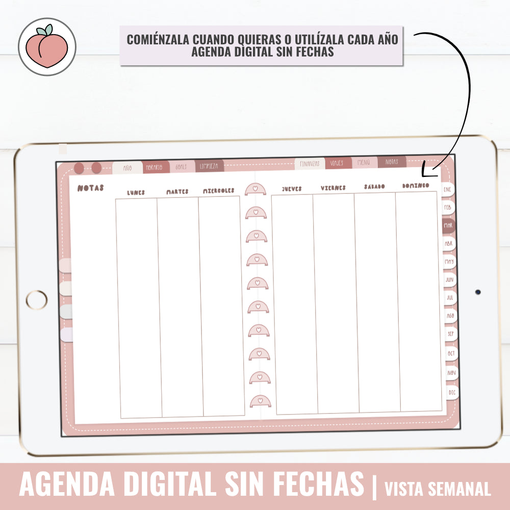 AGENDA DIGITAL SIN FECHAS | VISTA SEMANAL