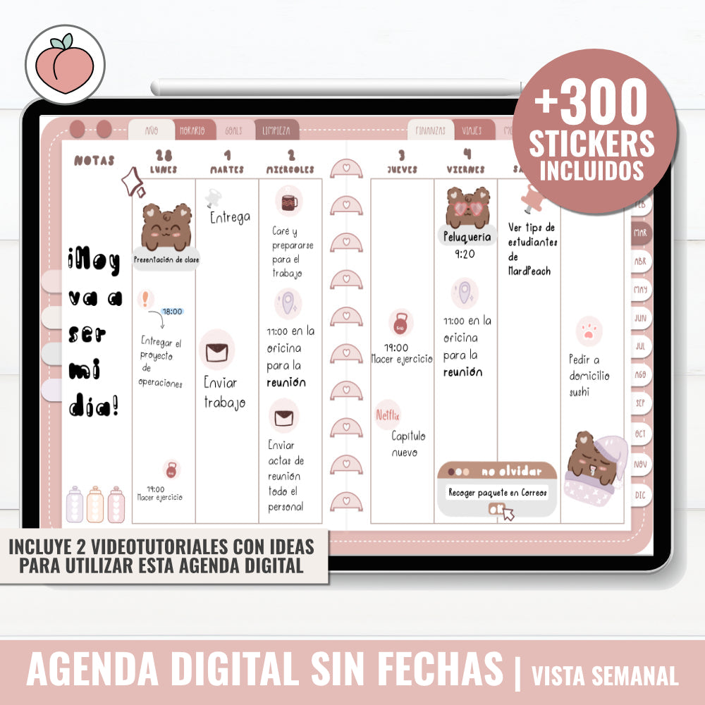 AGENDA DIGITAL SIN FECHAS | VISTA SEMANAL