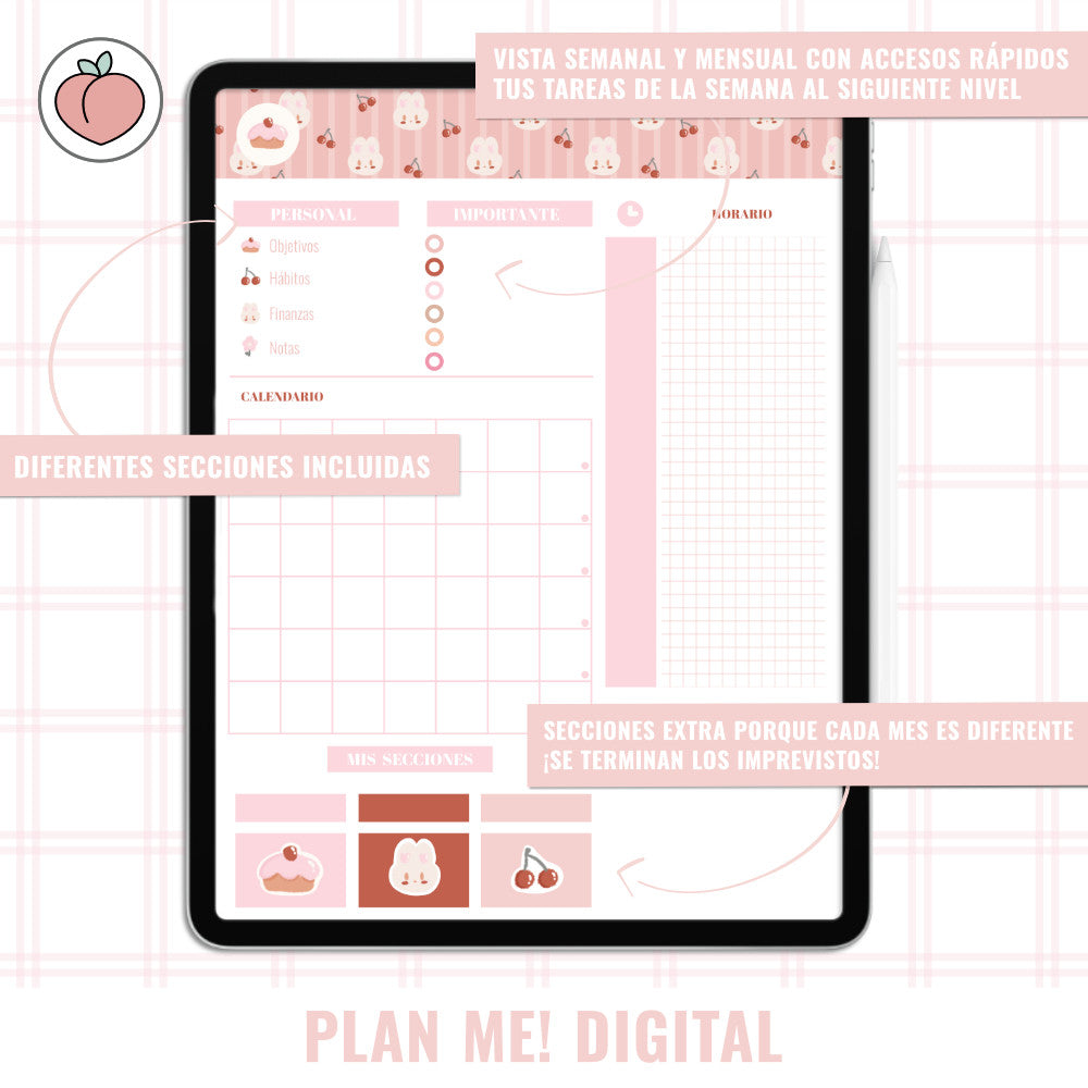 VERTICAL PLANNER WITHOUT DATES - KAWAII DREAM | Spanish version