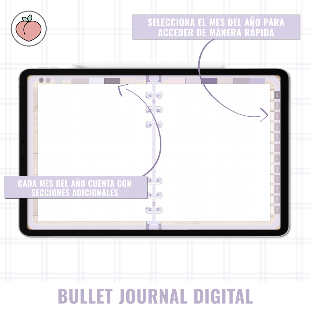 BULLET JOURNAL DIGITAL - EDICIÓN PURPLE SUNSET | CREA TU AGENDA DIGITAL, PLANIFICADOR DIGITAL... CURSO Y STICKERS INCLUIDOS