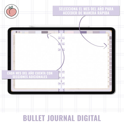 BULLET JOURNAL DIGITAL - EDICIÓN PURPLE SUNSET | CREA TU AGENDA DIGITAL, PLANIFICADOR DIGITAL... CURSO Y STICKERS INCLUIDOS
