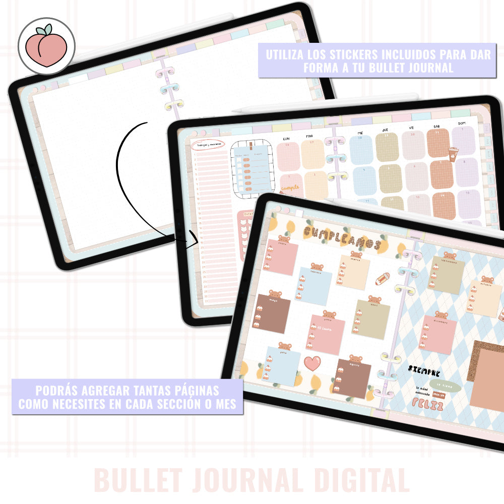 BULLET JOURNAL DIGITAL - EDICIÓN CANDY CAKE  | CREA TU AGENDA DIGITAL, PLANIFICADOR DIGITAL... | CURSO Y STICKERS INCLUIDOS