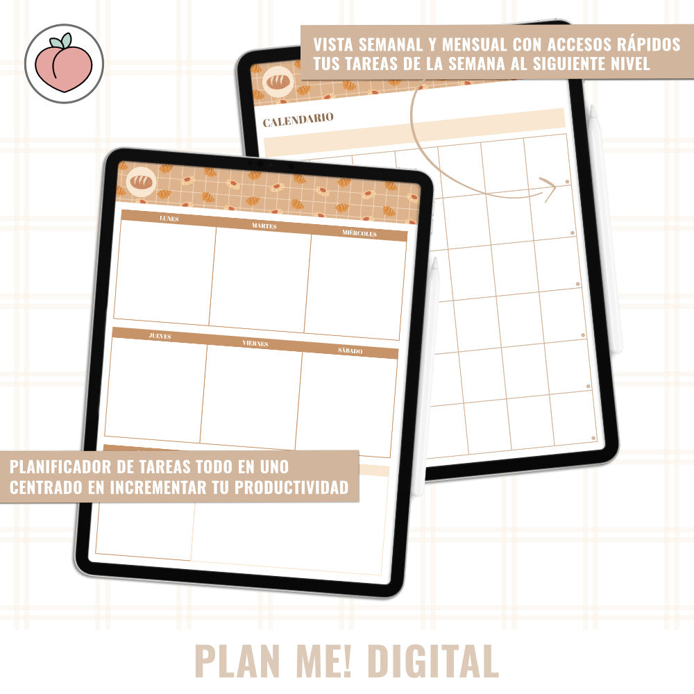 PLAN ME! DIGITAL - VERTICAL PLANNER UNDATED SWEET BRUNCH | Spanish version