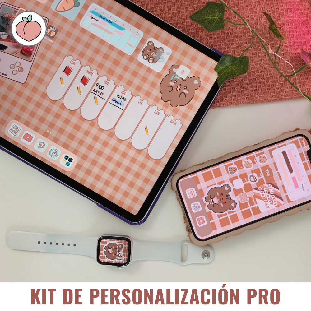 KIT DE PERSONALIZACIÓN PRO OSITO PEACHY | FONDOS, ICONOS DE APPS, WIDGETS Y RECURSOS EXTRA