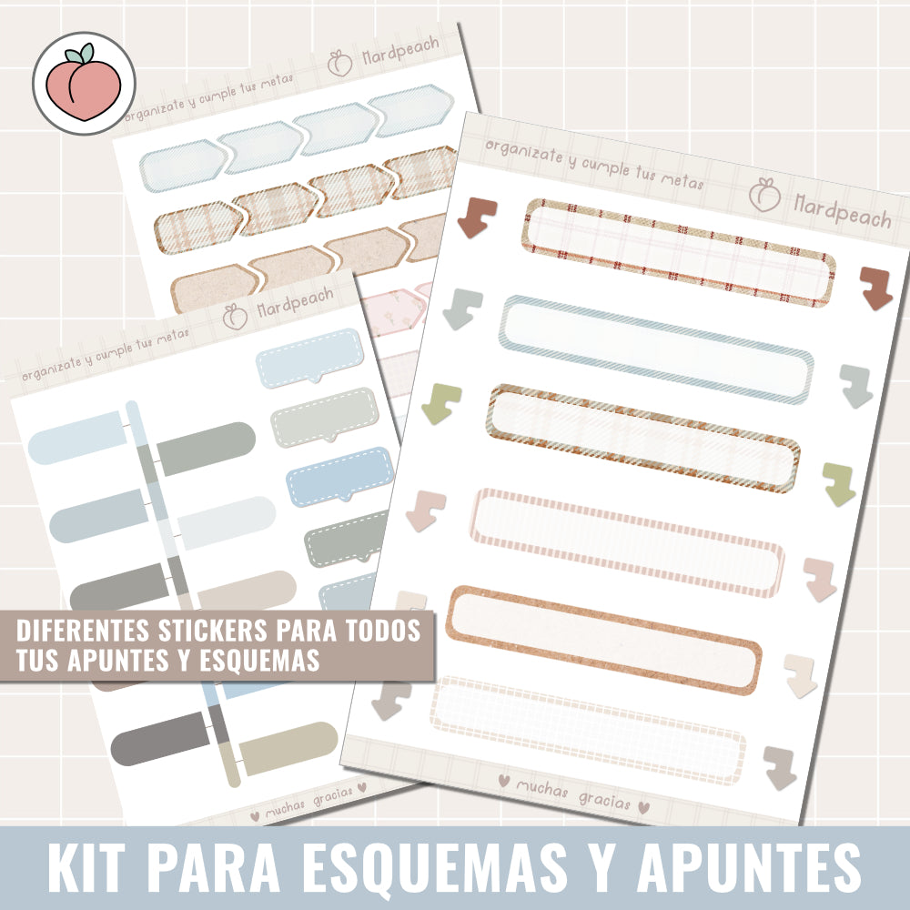 KIT DE STICKERS PARA ESTUDIANTES | ESQUEMAS Y APUNTES