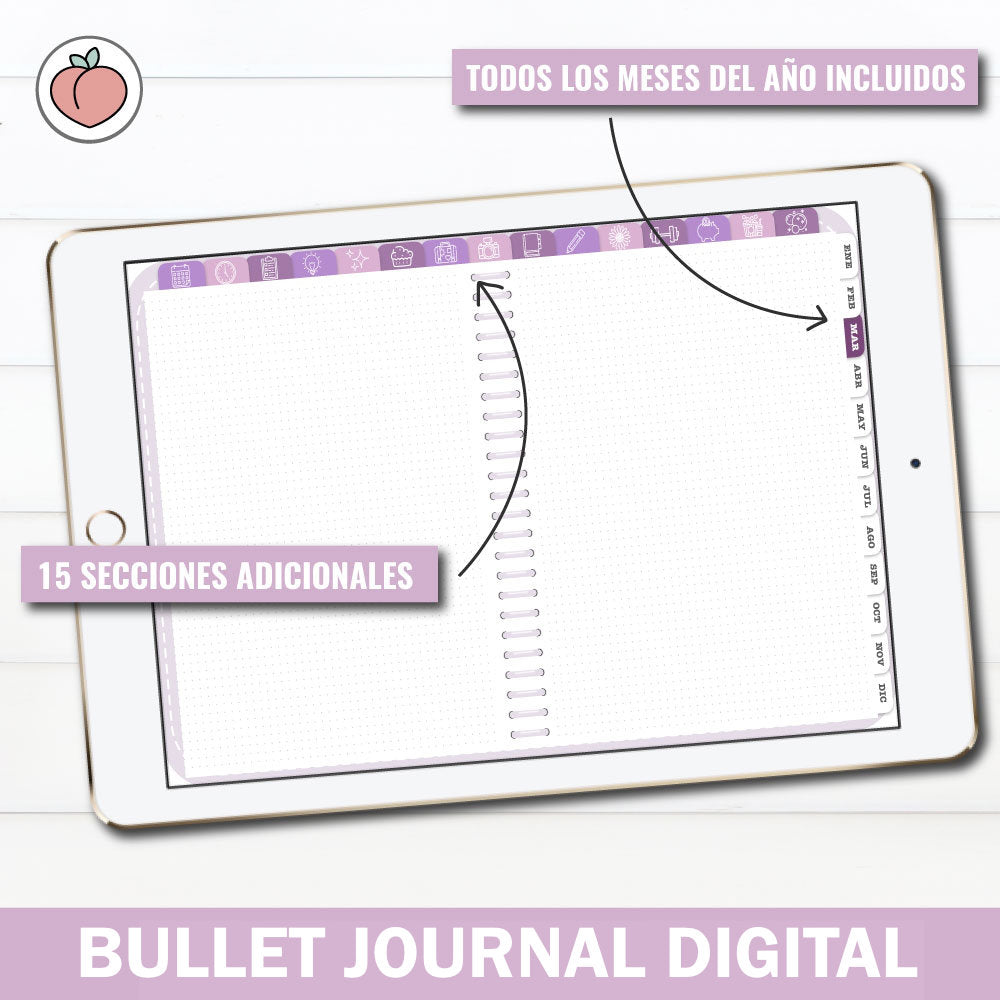 BULLET JOURNAL - EDICIÓN LAVANDA  | CREA TU AGENDA DIGITAL, PLANIFICADOR DIGITAL...