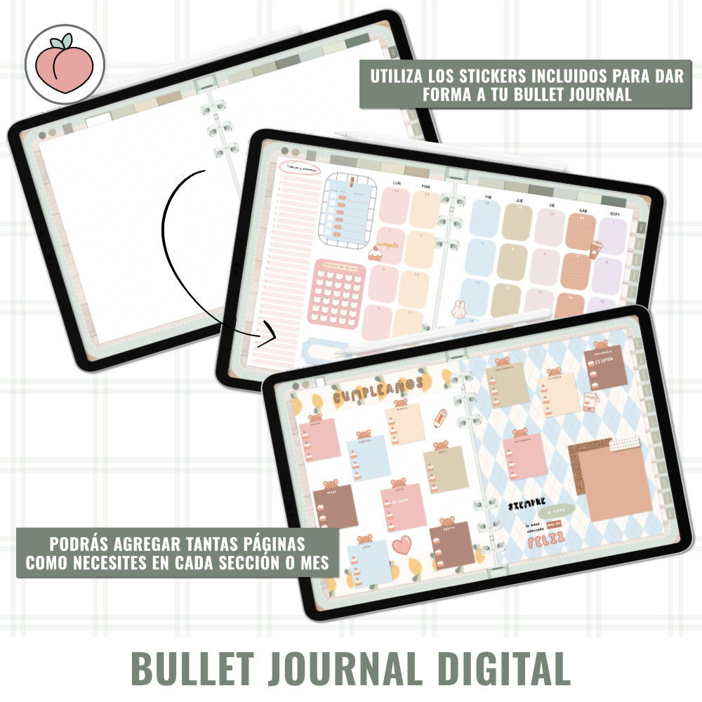 BULLET JOURNAL DIGITAL - EDICIÓN MIDNIGHT MINT | CREA TU AGENDA DIGITAL, PLANIFICADOR DIGITAL... CURSO Y STICKERS INCLUIDOS