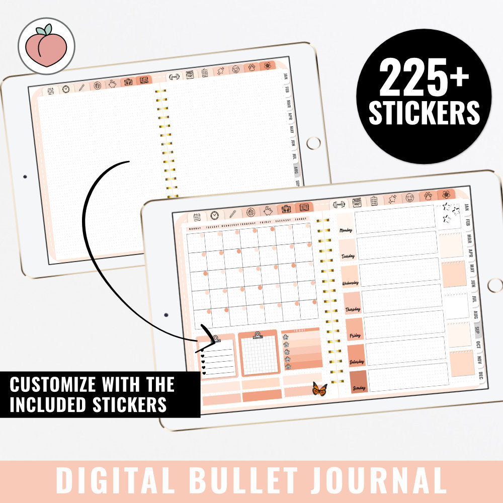 DIGITAL BULLET JOURNAL | PEACH EDITION