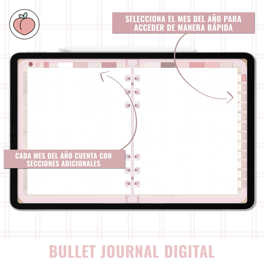 BULLET JOURNAL DIGITAL - EDICIÓN STRAWBERRY CREAM | CREA TU AGENDA DIGITAL, PLANIFICADOR DIGITAL... CURSO Y STICKERS INCLUIDOS