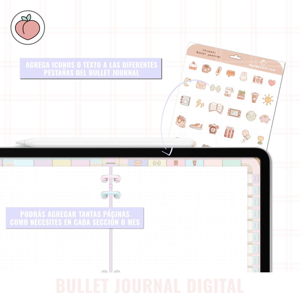 BULLET JOURNAL DIGITAL - EDICIÓN CANDY CAKE  | CREA TU AGENDA DIGITAL, PLANIFICADOR DIGITAL... | CURSO Y STICKERS INCLUIDOS