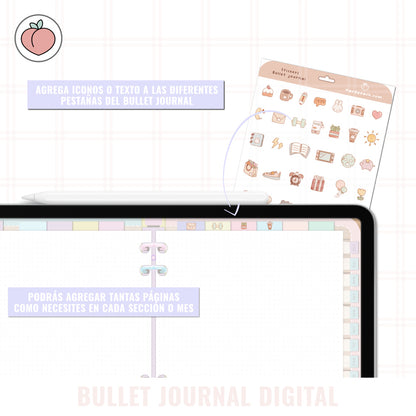 BULLET JOURNAL DIGITAL - EDICIÓN CANDY CAKE  | CREA TU AGENDA DIGITAL, PLANIFICADOR DIGITAL... | CURSO Y STICKERS INCLUIDOS