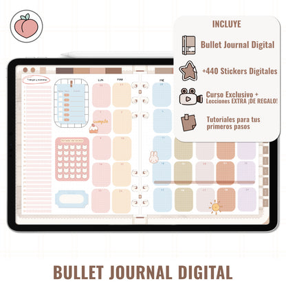 BULLET JOURNAL DIGITAL - EDICIÓN MOCHA LATTE | CREA TU AGENDA DIGITAL, PLANIFICADOR DIGITAL... CURSO Y STICKERS INCLUIDOS