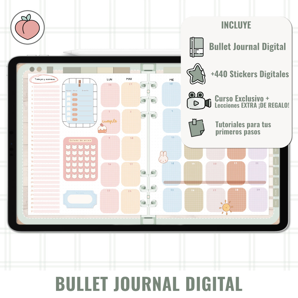 BULLET JOURNAL DIGITAL - EDICIÓN MIDNIGHT MINT | CREA TU AGENDA DIGITAL, PLANIFICADOR DIGITAL... CURSO Y STICKERS INCLUIDOS