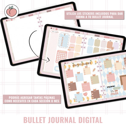 BULLET JOURNAL DIGITAL - EDICIÓN STRAWBERRY CREAM | CREA TU AGENDA DIGITAL, PLANIFICADOR DIGITAL... CURSO Y STICKERS INCLUIDOS
