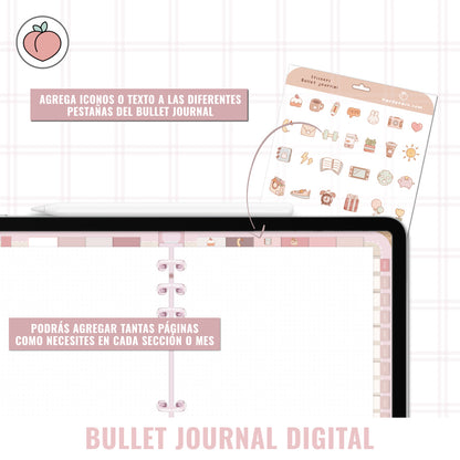 BULLET JOURNAL DIGITAL - EDICIÓN STRAWBERRY CREAM | CREA TU AGENDA DIGITAL, PLANIFICADOR DIGITAL... CURSO Y STICKERS INCLUIDOS