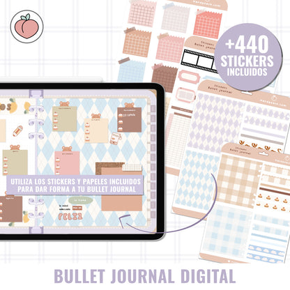 BULLET JOURNAL DIGITAL - EDICIÓN PURPLE SUNSET | CREA TU AGENDA DIGITAL, PLANIFICADOR DIGITAL... CURSO Y STICKERS INCLUIDOS