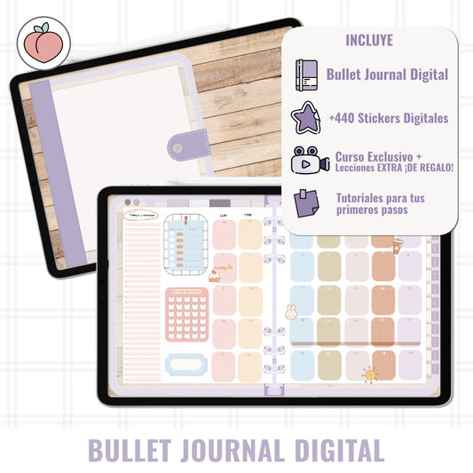 BULLET JOURNAL DIGITAL - EDICIÓN PURPLE SUNSET | CREA TU AGENDA DIGITAL, PLANIFICADOR DIGITAL... CURSO Y STICKERS INCLUIDOS