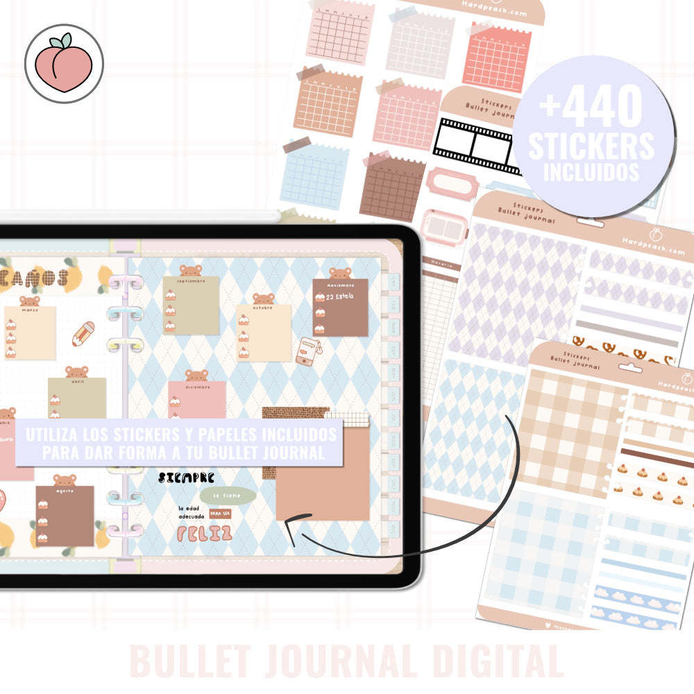 BULLET JOURNAL DIGITAL - EDICIÓN CANDY CAKE  | CREA TU AGENDA DIGITAL, PLANIFICADOR DIGITAL... | CURSO Y STICKERS INCLUIDOS
