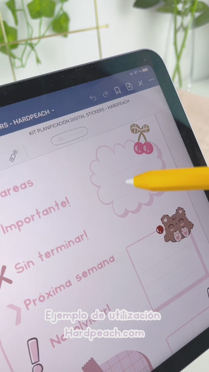 KIT DE PLANIFICACIÓN DIGITAL: Colección de stickers digitales para planificar y personalizar agendas, cuadernos, journal y diarios