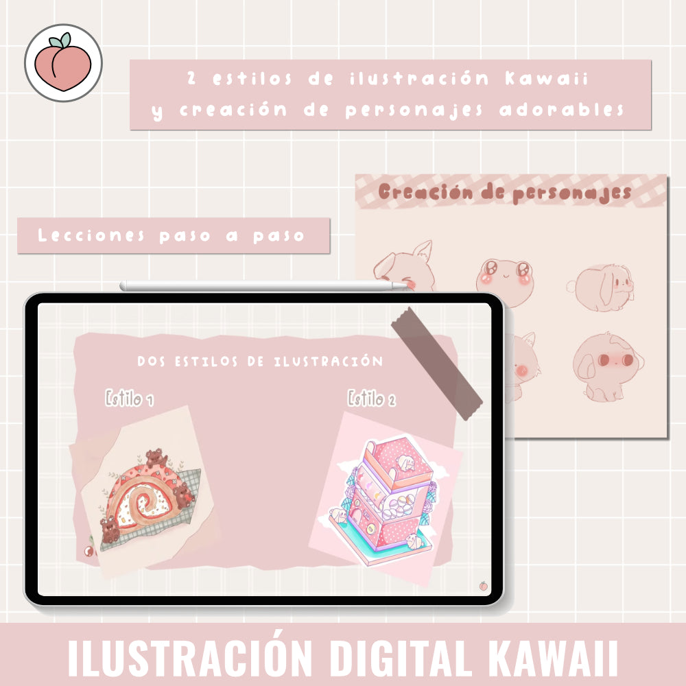 KAWAII DIGITAL ILLUSTRATION AND CHARACTER CREATION: STEP-BY-STEP COURSE AND BRUSHES | Spanish audio