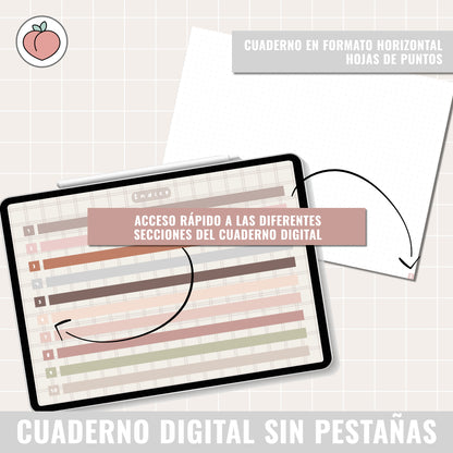 CUADERNO DIGITAL HORIZONTAL SIN PESTAÑAS | HOJAS DE PUNTOS