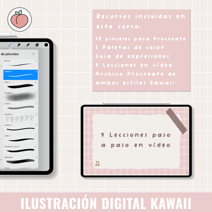 KAWAII DIGITAL ILLUSTRATION AND CHARACTER CREATION: STEP-BY-STEP COURSE AND BRUSHES | Spanish audio
