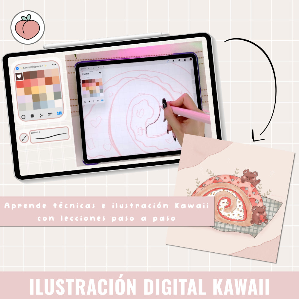 KAWAII DIGITAL ILLUSTRATION AND CHARACTER CREATION: STEP-BY-STEP COURSE AND BRUSHES | Spanish audio