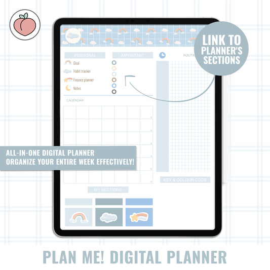 PLAN ME! BLUE CLOUDS | DIGITAL PLANNER - Versión en inglés