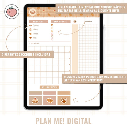 PLAN ME! DIGITAL - VERTICAL PLANNER UNDATED SWEET BRUNCH | Spanish version