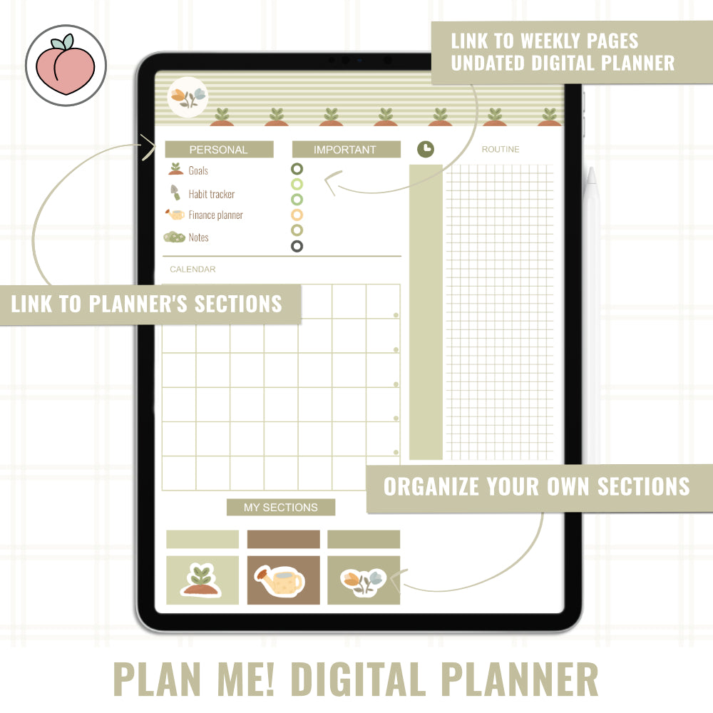PLAN ME! GREEN GARDEN | DIGITAL PLANNER 