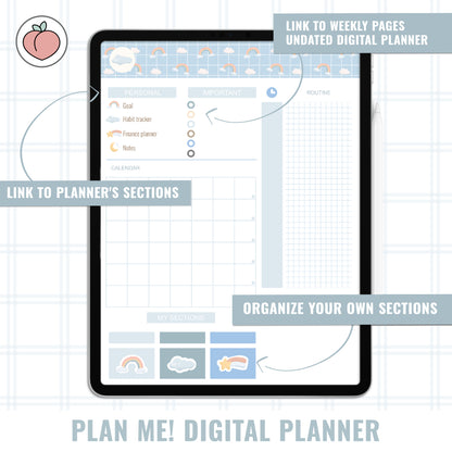 PLAN ME! BLUE CLOUDS | DIGITAL PLANNER 