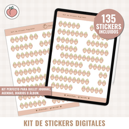 DIGITAL STICKER KIT | STRAWBERRY EDITION - Spanish version