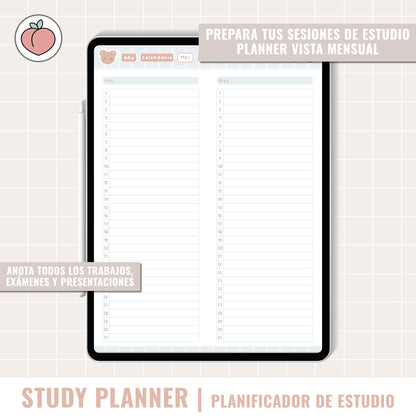 STUDY DIGITAL PLANNER UNDATED | Spanish version