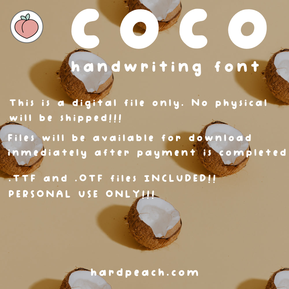 COCO HANDWRITTEN FONT – HardPeach