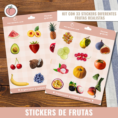 STICKERS DE FRUTAS PARA VIDA SALUDABLE Y ALIMENTACIÓN