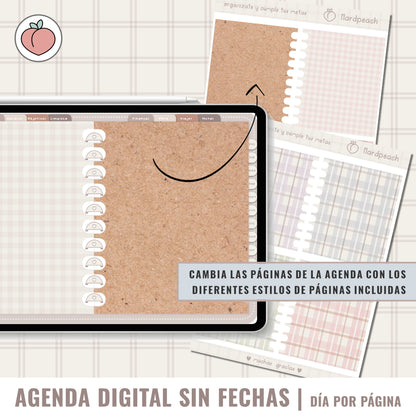 AGENDA DIGITAL SIN FECHAS Y REUTILIZABLE: agenda vista día con stickers y extras para organizar tus planes y proyectos