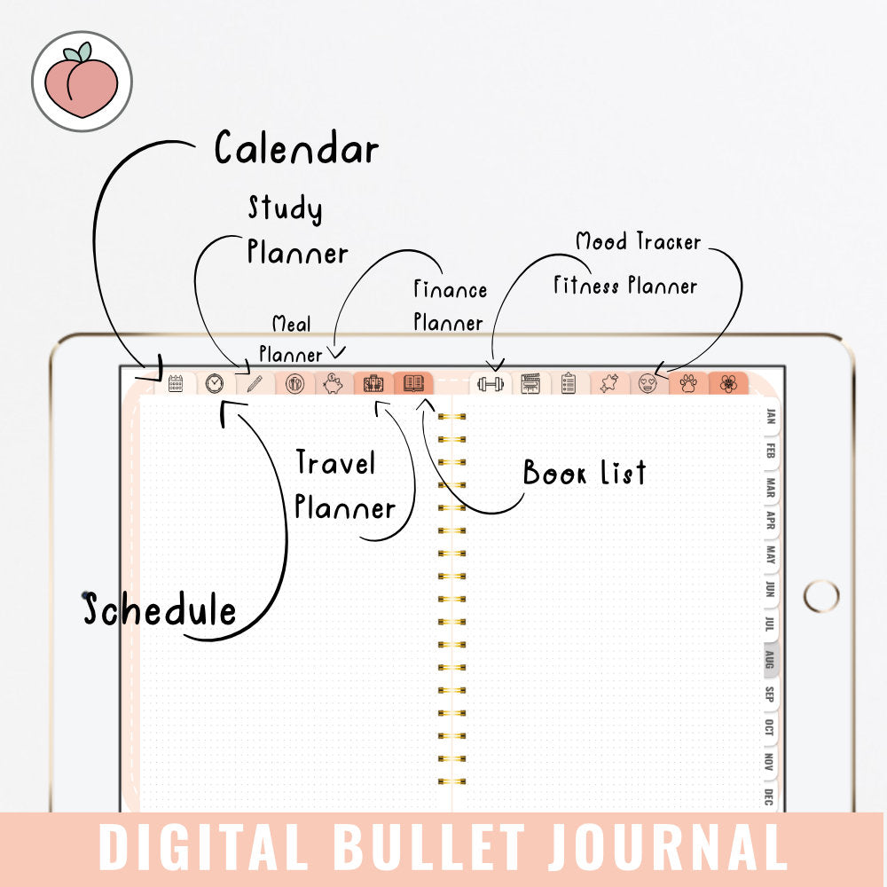 DIGITAL BULLET JOURNAL | PEACH EDITION