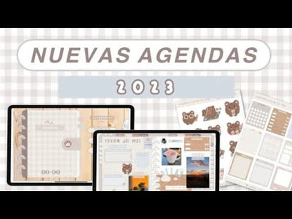 AGENDA DIGITAL SIN FECHAS Y REUTILIZABLE: agenda vista día con stickers y extras para organizar tus planes y proyectos