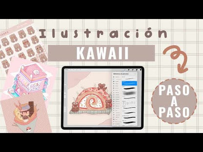 KAWAII DIGITAL ILLUSTRATION AND CHARACTER CREATION: STEP-BY-STEP COURSE AND BRUSHES | Spanish audio