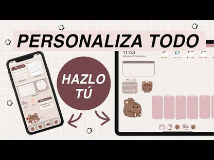 KIT DE PERSONALIZACIÓN OSITO PEACHY | FONDOS, ICONOS DE APPS, WIDGETS Y RECURSOS EXTRA
