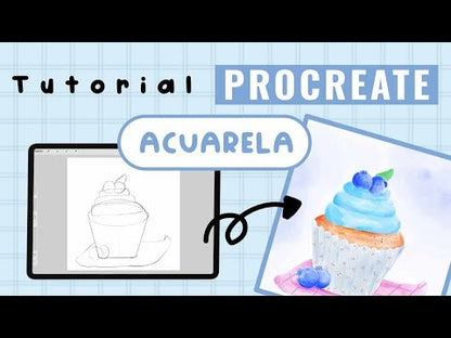 ACUARELA DIGITAL EN PROCREATE: CURSO COMPLETO PASO A PASO PARA PRINCIPIANTES Y AVANZADOS, PINCELES + RECURSOS INCLUIDOS