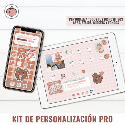 KIT DE PERSONALIZACIÓN PRO OSITO PEACHY | FONDOS, ICONOS DE APPS, WIDGETS Y RECURSOS EXTRA