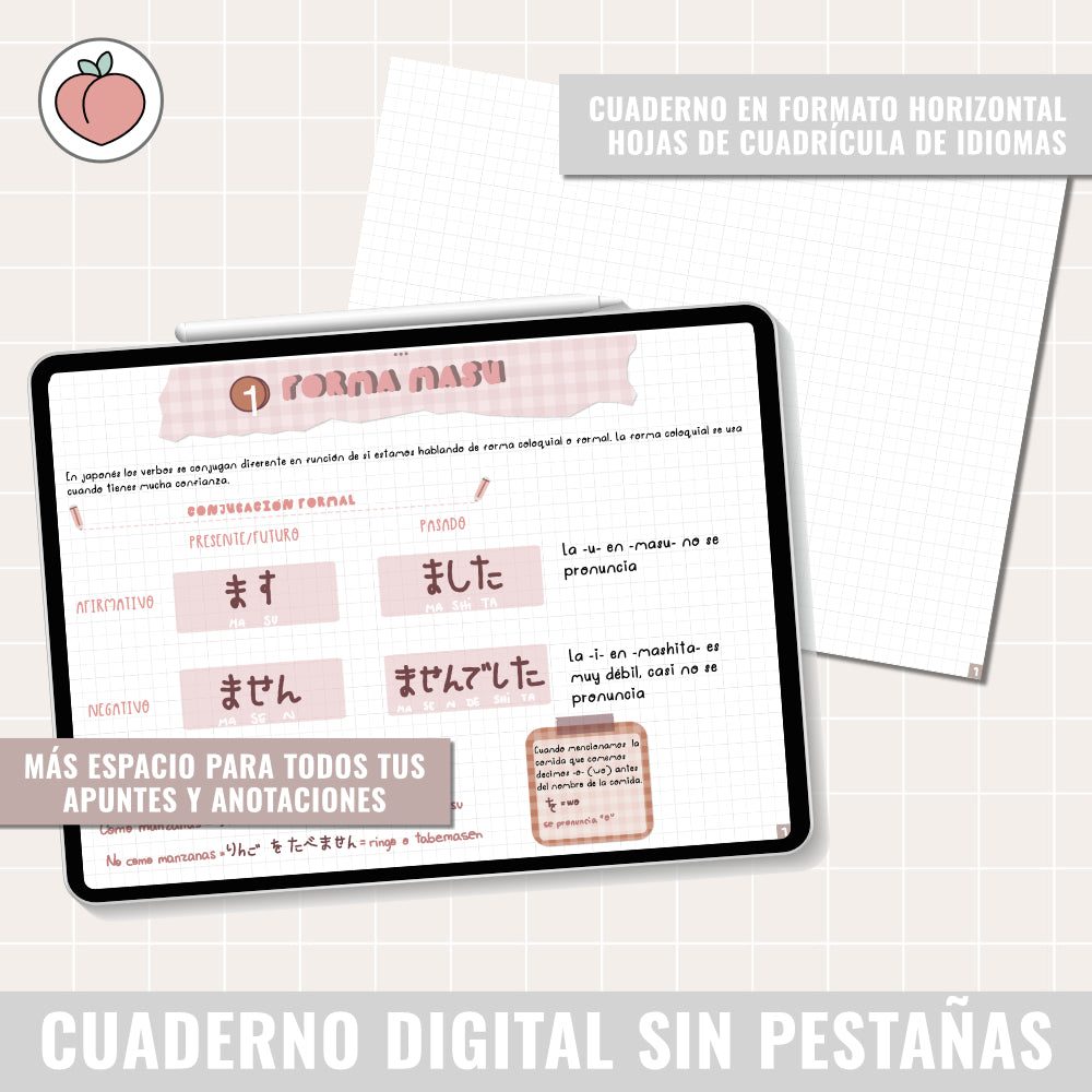 CUADERNO DIGITAL HORIZONTAL SIN PESTAÑAS | CUADRÍCULA DE IDIOMAS